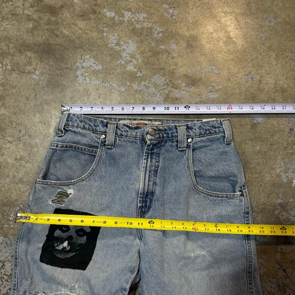 Vintage 90’s Zonz Distressed Custom Misfits Wide Leg Baggy Jeans - Picture 8 of 9